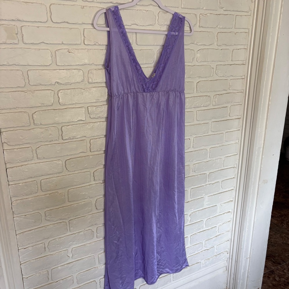 Vintage Lavender Purple Maxi Slip Dress‎ Women's Size Medium - Picture 2 of 5